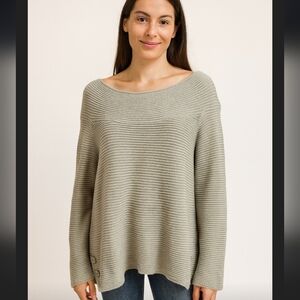 Talbots Ribbed Boatneck Sweater in Tan